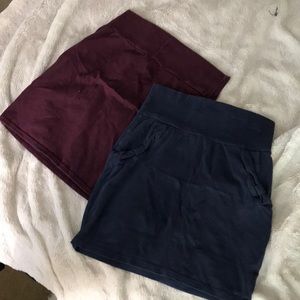 Two skirts, purple and navy
